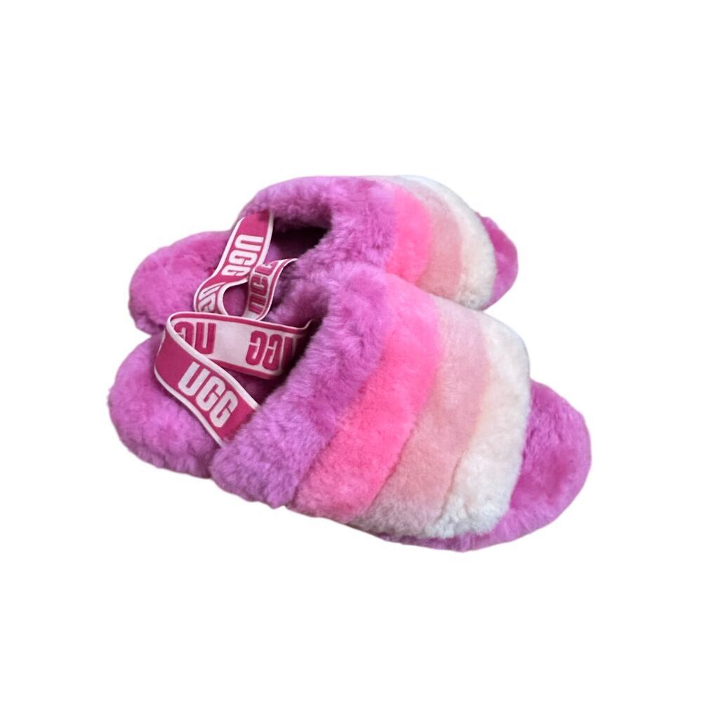 UGG Fluff Yeah Slide Stripes Slippers in a pink multicolor - Picture 5 of 9